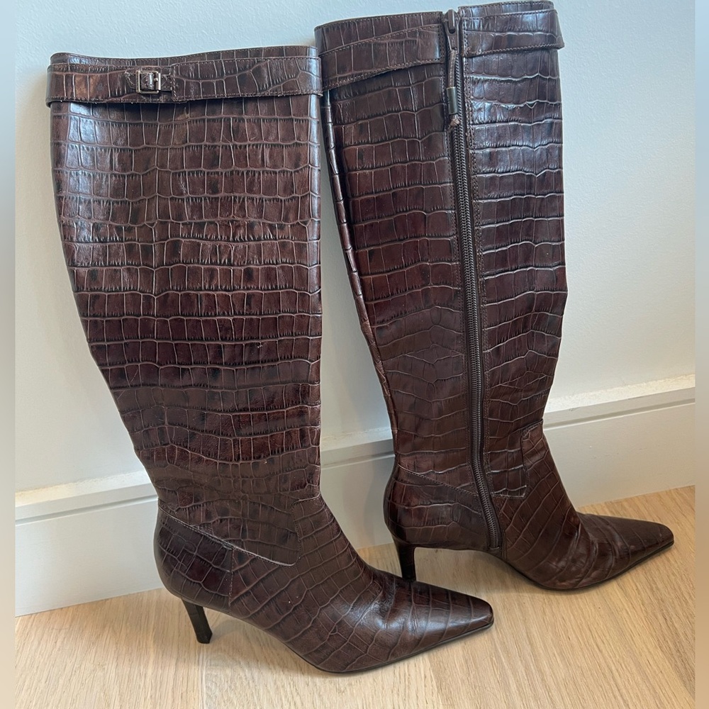 Ralph Lauren chocolate brown knee high boots